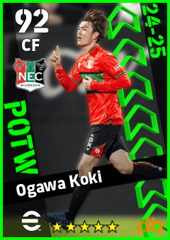 Ogawa Koki — CF, OVR 92, MAX 92