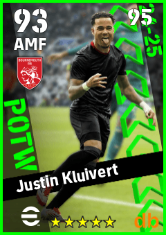 Justin Kluivert — AMF, OVR 93, MAX 95