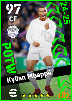 Kylian Mbappé — CF, OVR 97, MAX 97