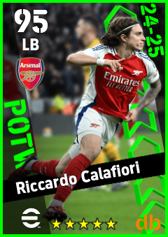 Riccardo Calafiori — LB, OVR 95, MAX 95