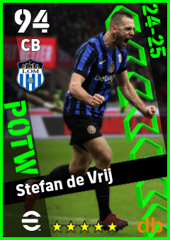Stefan de Vrij — CB, OVR 94, MAX 94