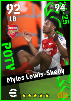 Myles Lewis-Skelly — LB, OVR 92, MAX 94