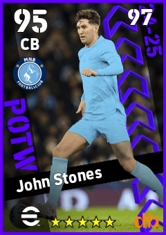 John Stones — CB, OVR 95, MAX 97