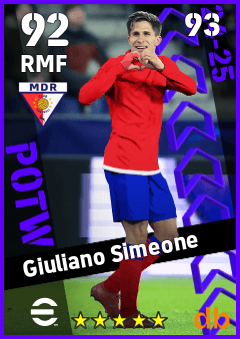 Giuliano Simeone — RMF, OVR 92, MAX 93
