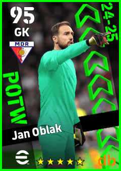 Jan Oblak — GK, OVR 95, MAX 95