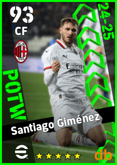 Santiago Giménez — CF, OVR 93, MAX 93