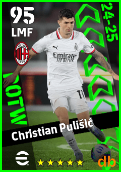 Christian Pulišić — LMF, OVR 95, MAX 95