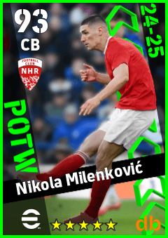 Nikola Milenković — CB, OVR 93, MAX 93