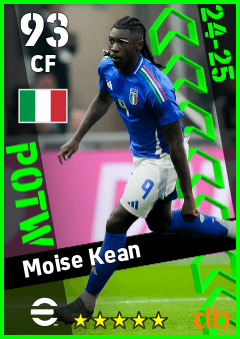 Moise Kean — CF, OVR 93, MAX 93