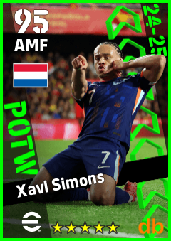 Xavi Simons eFootball player card