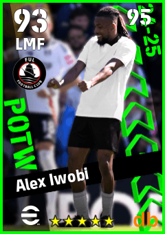Alex Iwobi — LMF, OVR 93, MAX 95