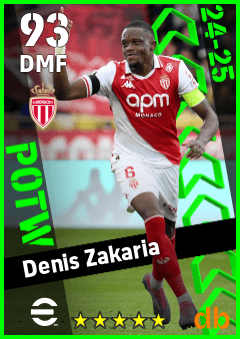 Denis Zakaria — DMF, OVR 93, MAX 93