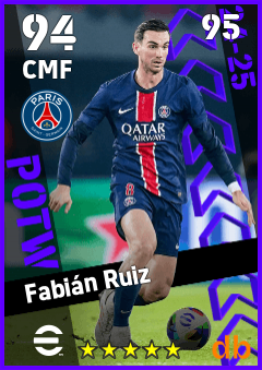 Fabián Ruiz — CMF, OVR 94, MAX 95
