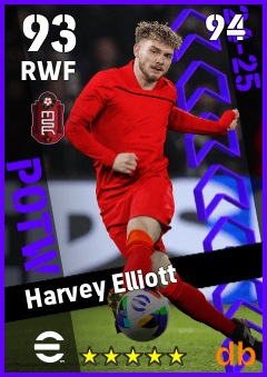 Harvey Elliott — RWF, OVR 93, MAX 94