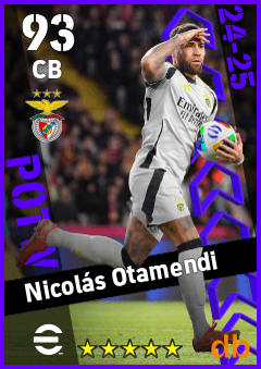 Nicolás Otamendi — CB, OVR 93, MAX 93