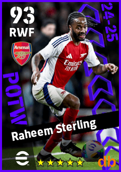 Raheem Sterling — RWF, OVR 93, MAX 93