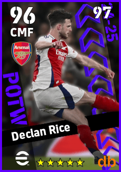 Declan Rice — CMF, OVR 96, MAX 97