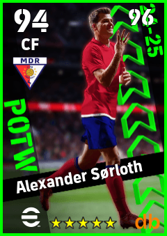 Alexander Sørloth — CF, OVR 94, MAX 96