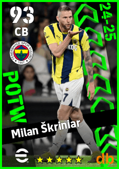 Milan Škriniar — CB, OVR 93, MAX 93
