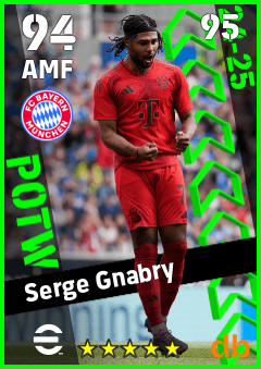Serge Gnabry — AMF, OVR 94, MAX 95