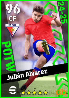 Julián Alvarez eFootball player card