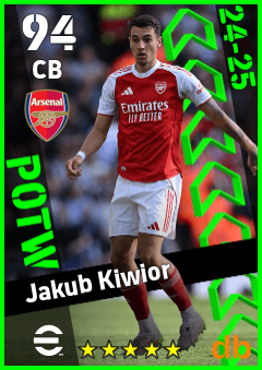 Jakub Kiwior — CB, OVR 94, MAX 94