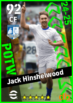 Jack Hinshelwood — CF, OVR 92, MAX 92