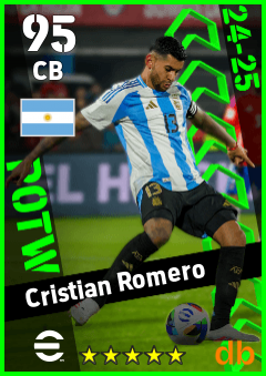Cristian Romero — CB, OVR 95, MAX 95