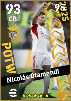 Nicolás Otamendi — CB, OVR 93, MAX 95
