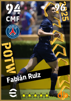 Fabián Ruiz — CMF, OVR 94, MAX 96