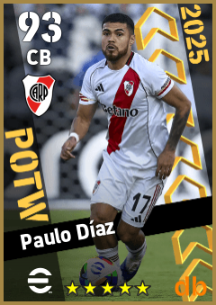 Paulo Díaz — CB, OVR 93, MAX 93
