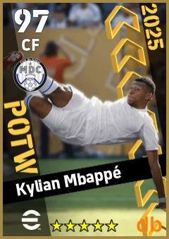 Kylian Mbappé — CF, OVR 97, MAX 97