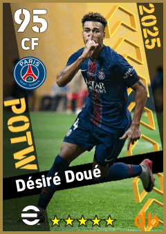 Désiré Doué — CF, OVR 95, MAX 95