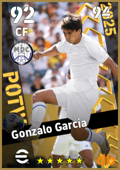 Gonzalo García — CF, OVR 92, MAX 94