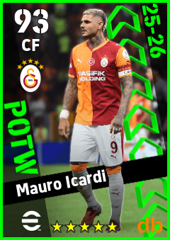 Mauro Icardi — CF, OVR 93, MAX 93
