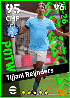Tijjani Reijnders — CMF, OVR 95, MAX 96