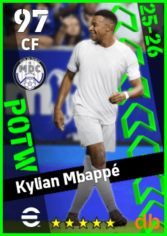 Kylian Mbappé — CF, OVR 97, MAX 97