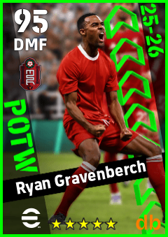 Ryan Gravenberch — DMF, OVR 95, MAX 95