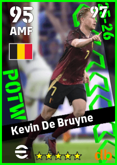 Kevin De Bruyne — AMF, OVR 95, MAX 97