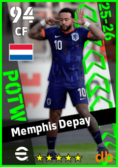 Memphis Depay — CF, OVR 94, MAX 94
