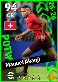 Manuel Akanji — CB, OVR 94, MAX 94