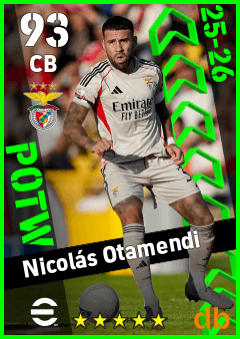 Nicolás Otamendi — CB, OVR 93, MAX 93