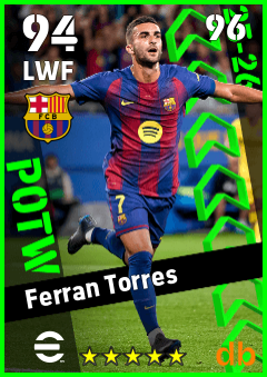 Ferran Torres — LWF, OVR 94, MAX 96