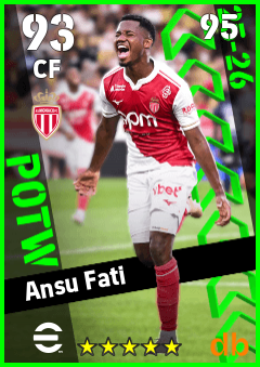 Ansu Fati — CF, OVR 93, MAX 95
