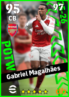 Gabriel Magalhães — CB, OVR 95, MAX 97