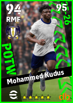 Mohammed Kudus — RMF, OVR 94, MAX 95