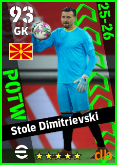Stole Dimitrievski — GK, OVR 93, MAX 93