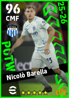 Nicolò Barella — CMF, OVR 96, MAX 96
