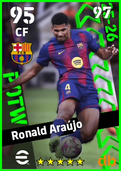 Ronald Araújo — CF, OVR 95, MAX 97