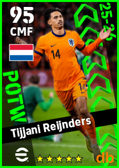 Tijjani Reijnders — CMF, OVR 95, MAX 95